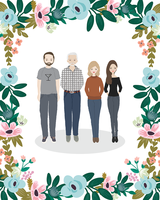 customized family illustration gift